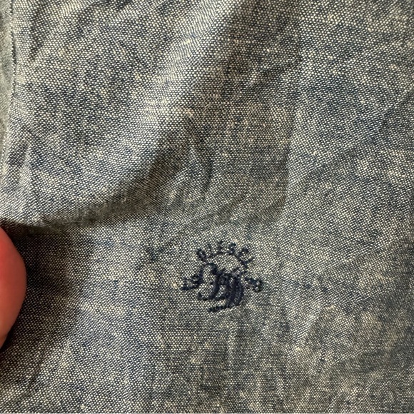 Diesel  Denim Buttondown Longsleeve Shirt Band Collar Chest Patch Mens Size L - Picture 6 of 15